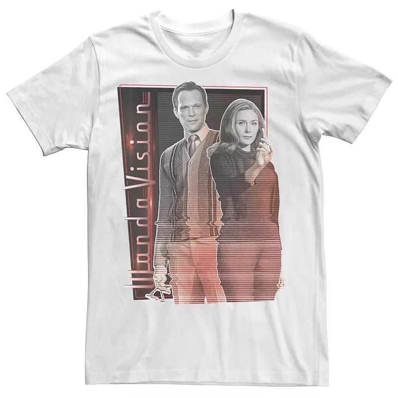 Men's Marvel WandaVision Wanda & Vision Glitch Portrait Tee, Size: Small, White Product Image