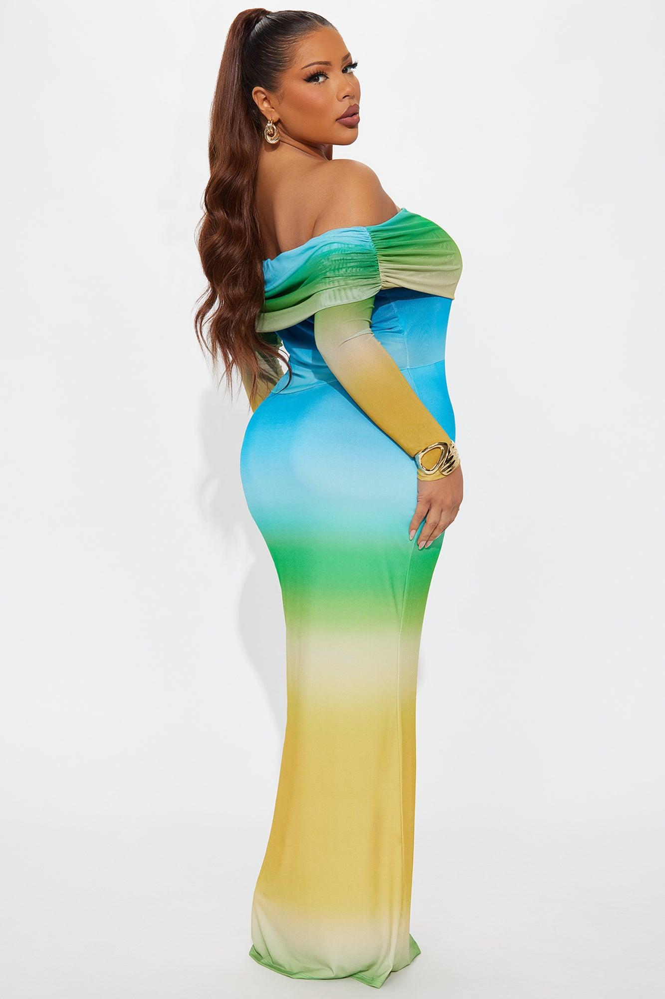 Sunset Walks Ombre Maxi Dress - Blue/combo Female Product Image