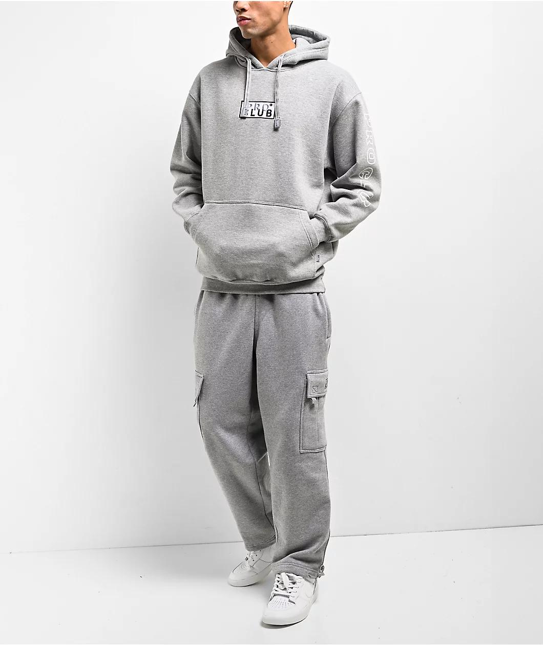 Pro Club Embroidered Logo Grey Hoodie Product Image