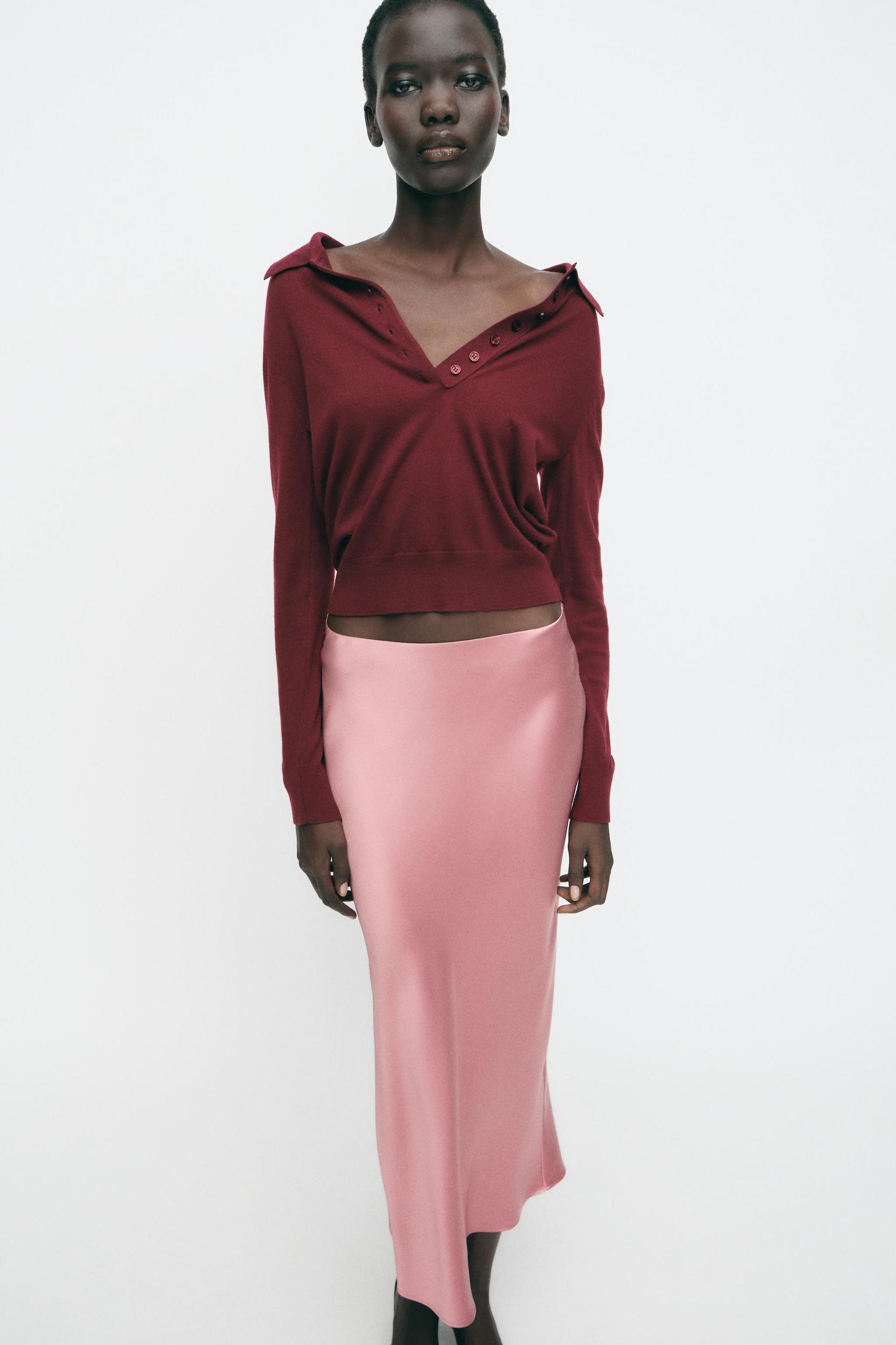 SATIN MIDI SKIRT Product Image