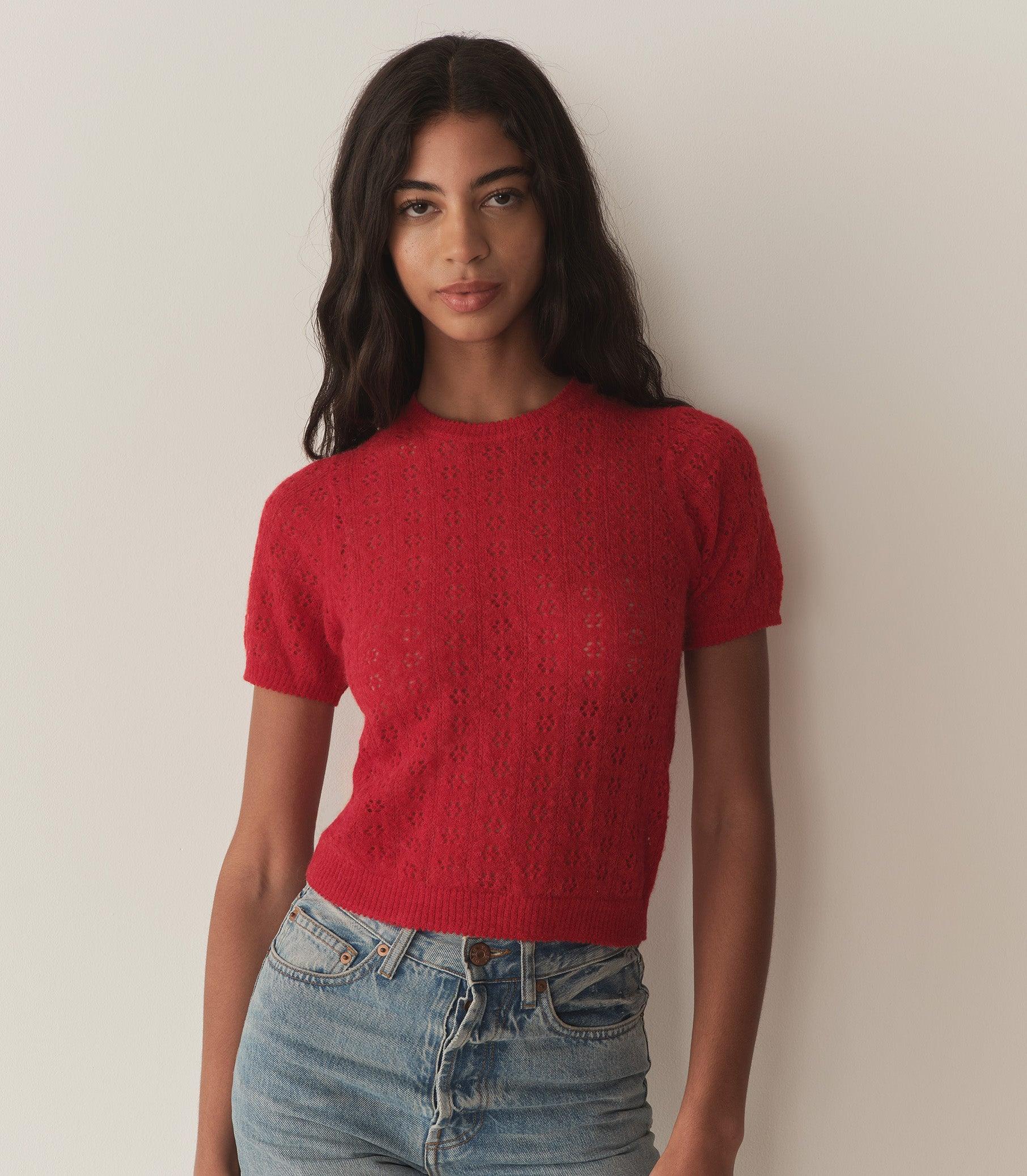 MONICA SWEATER -- CHERRY RED Product Image