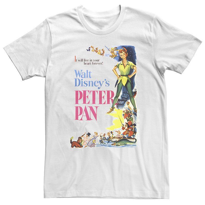 Big & Tall Disney Peter Pan Vintage Cartoon Poster Tee, Men's,  Product Image