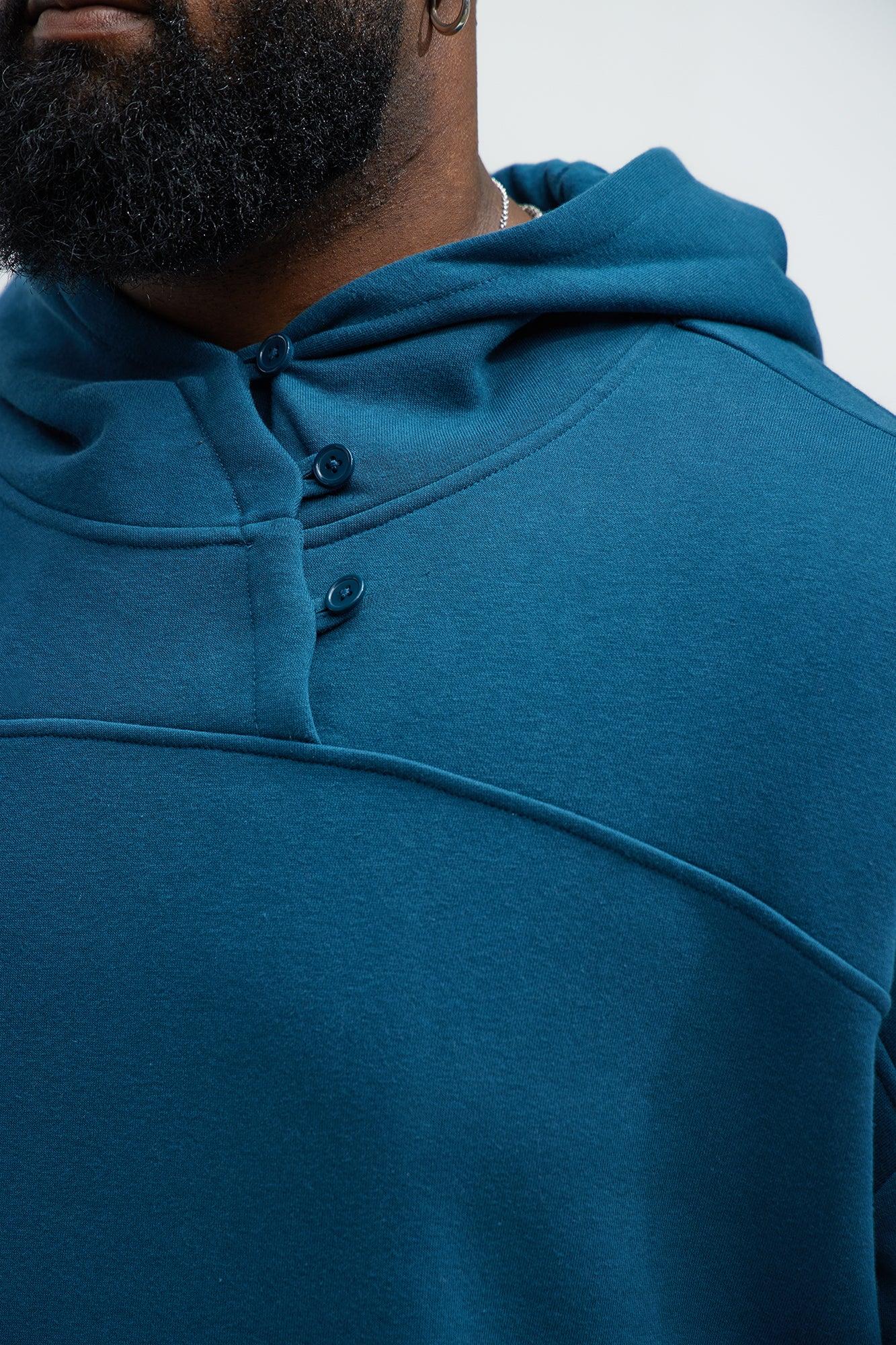 Palmer Asymmetrical Pullover Hoodie - Blue Product Image