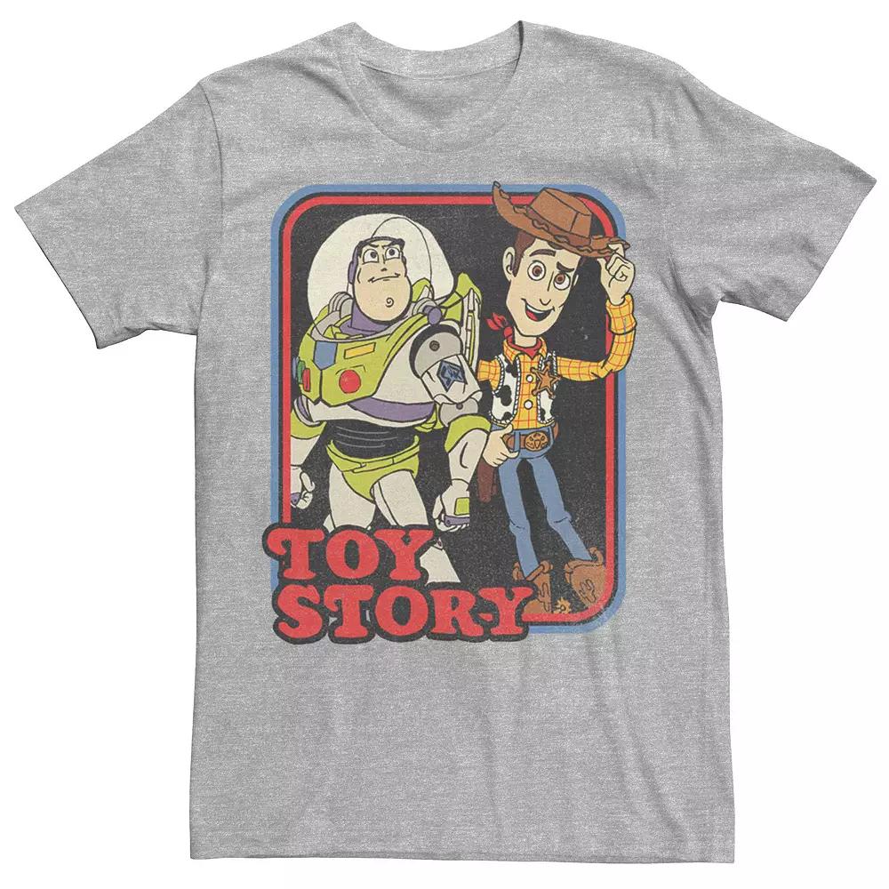 Disney / Pixar's Toy Story Woody & Buzz Lightyear Men's Vintage Tee, Size: XL, Athletic Grey Product Image
