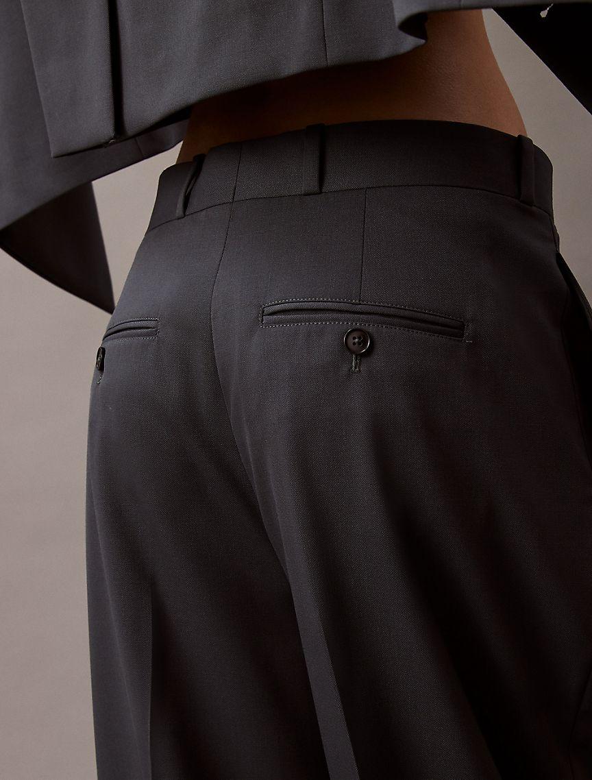 Pleated Wool Gabardine Blend Trouser Product Image