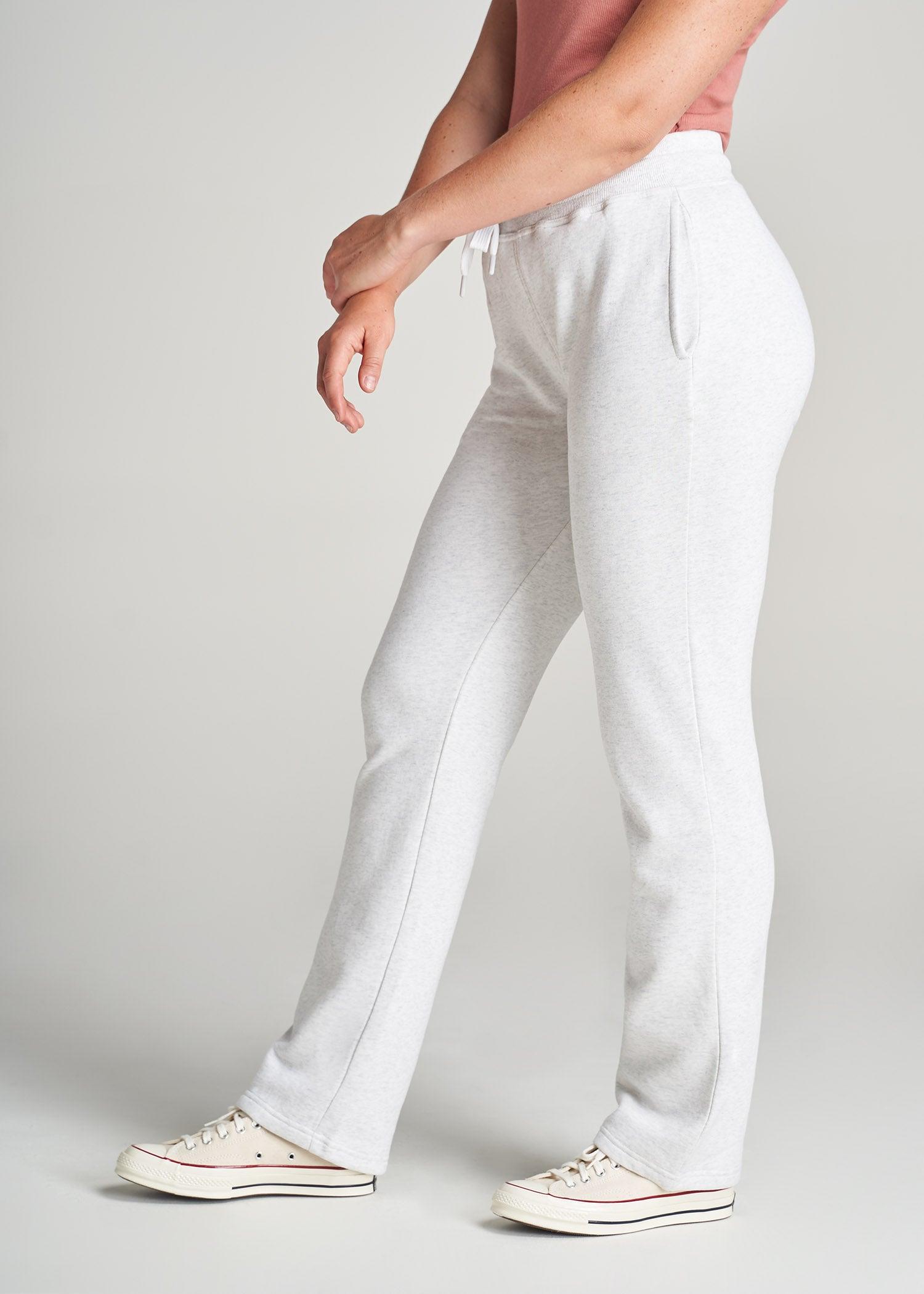 Wearever Fleece Open-Bottom Sweatpants for Tall Women in Heather Cloud White Female Product Image