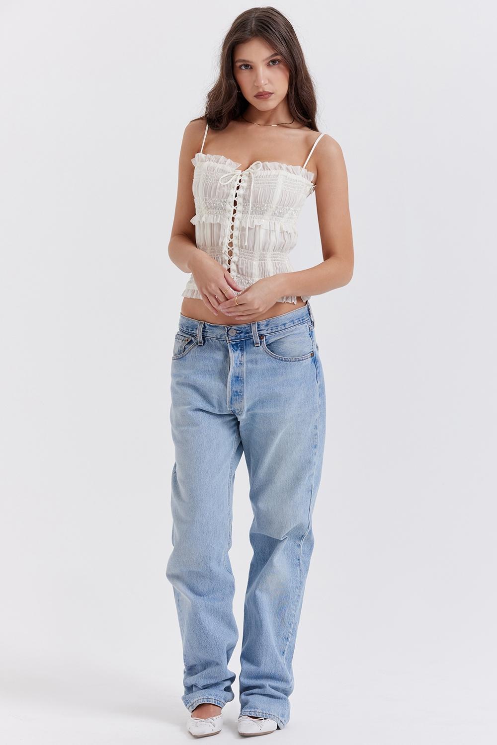 Lula  ivory sequin pleat corset Product Image