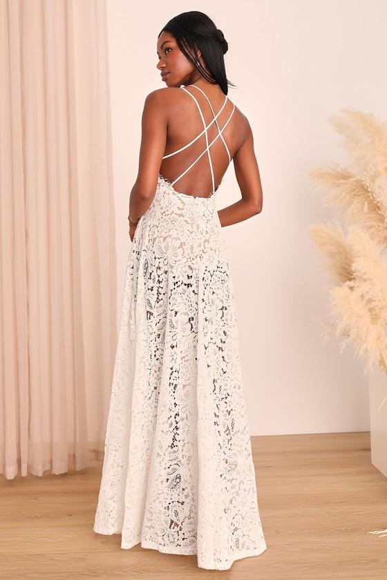 Love of Details White Lace Maxi Dress Product Image