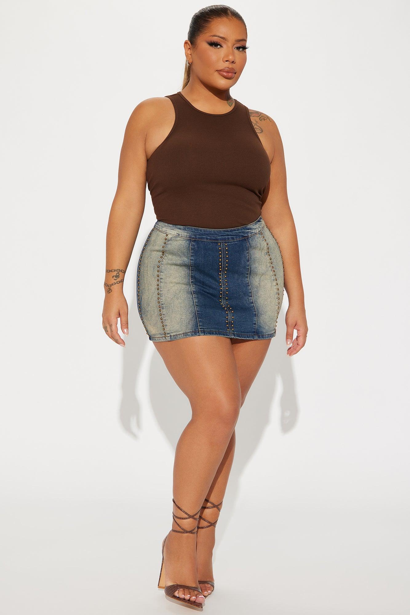 Model Attitude Racerback Bodysuit - Chocolate Product Image