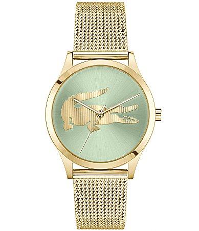 Lacoste Womens Crocodelle Analog Gold Tone Stainless Steel Bracelet Watch Product Image