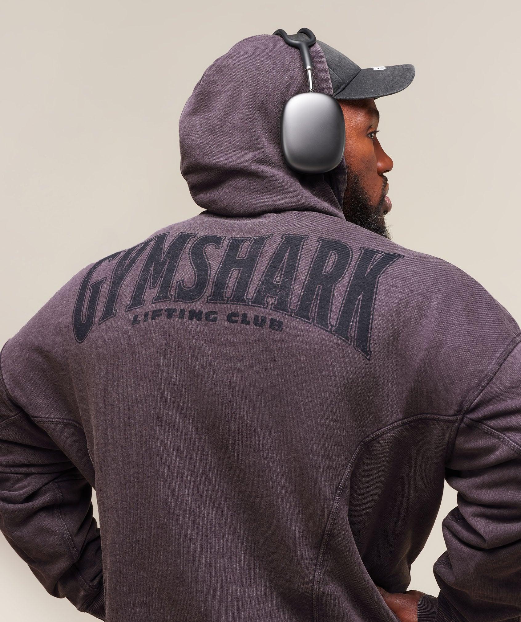 Gymshark Heritage Washed Hoodie - Plum Brown Male Product Image
