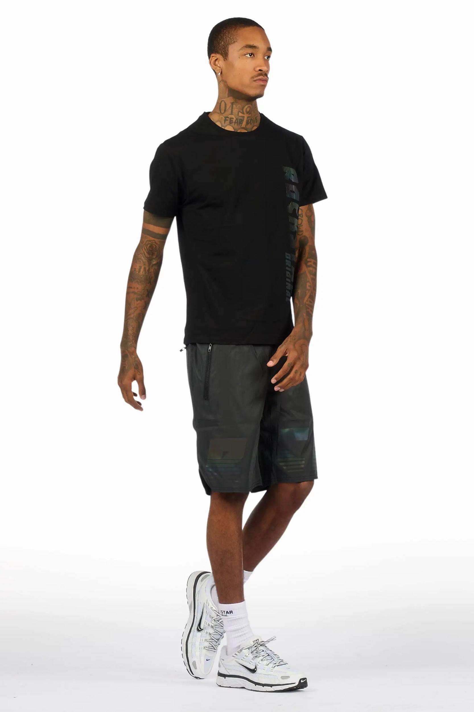 Xadrian Black T-Shirt/Short Set Male Product Image