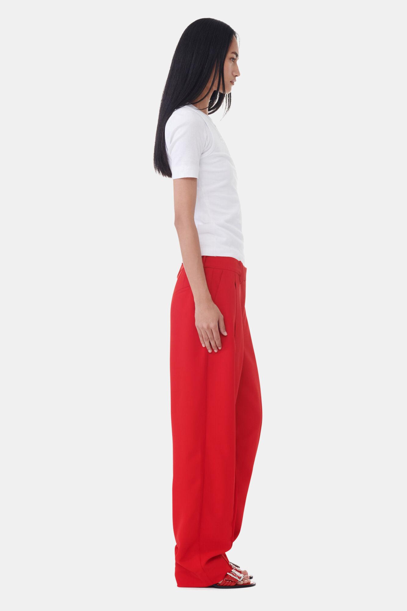Red Twill Suiting Pants Product Image
