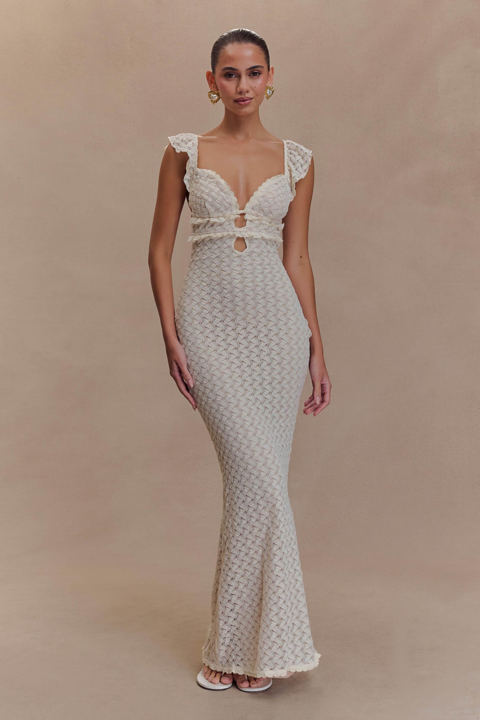 Ezra Lace Maxi Dress - Ivory Product Image