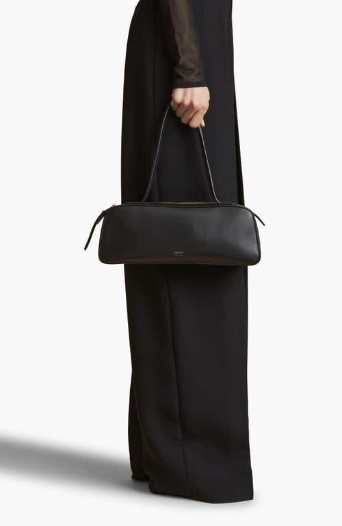 KHAITE Simona Crackle Patent Leather Shoulder Bag In Black Product Image