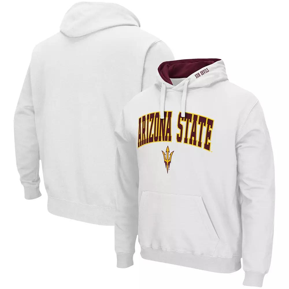 Men's Colosseum White Arizona State Sun Devils Arch & Logo 3.0 Pullover Hoodie,  Product Image