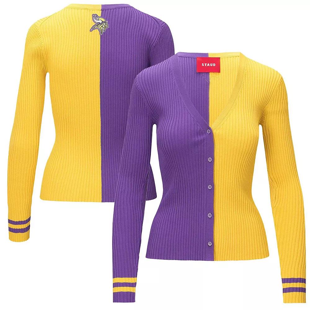 Women's STAUD Purple/Gold Minnesota Vikings Cargo Sweater, Size: Medium Product Image