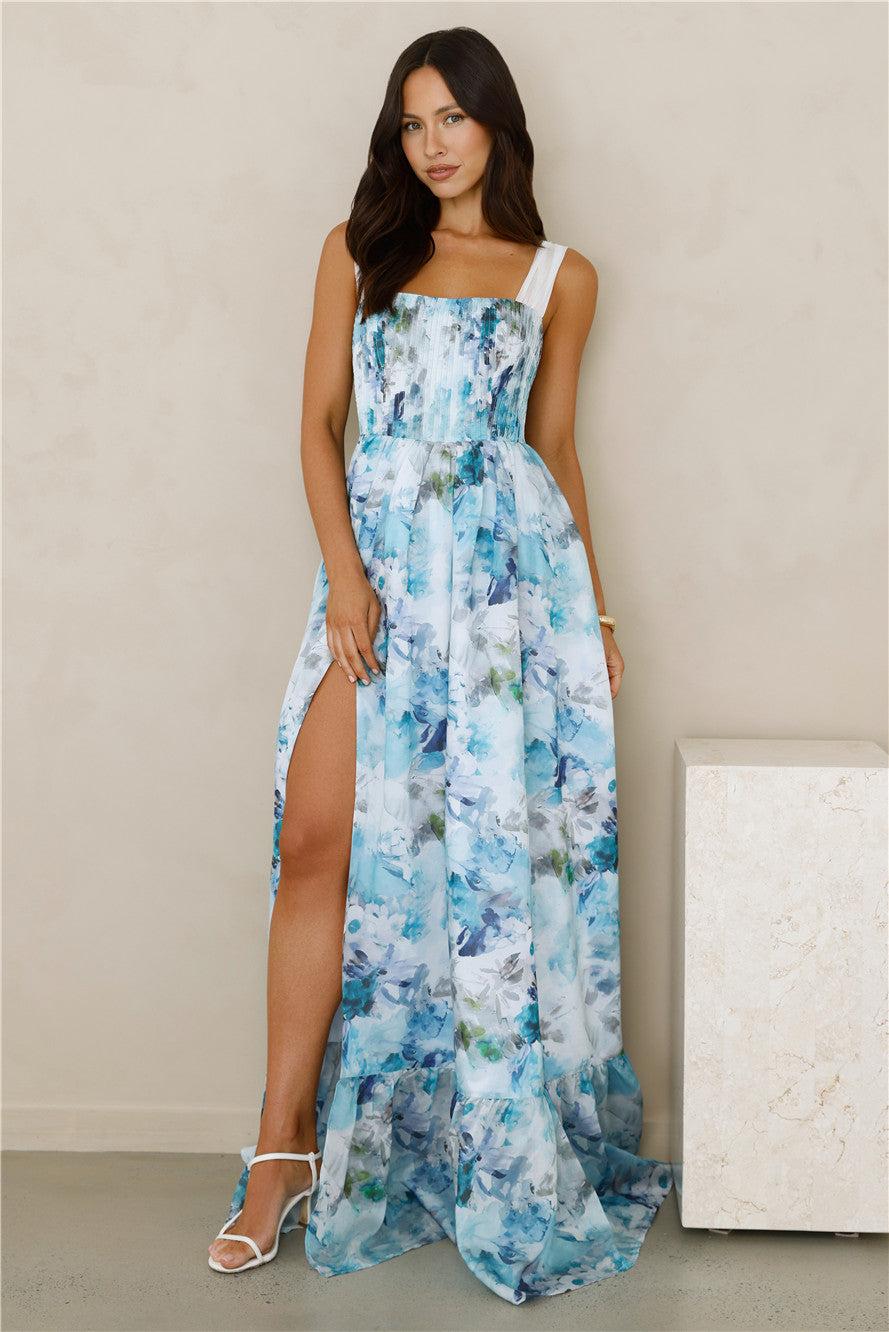 Beneath The Palms Maxi Dress Blue Product Image