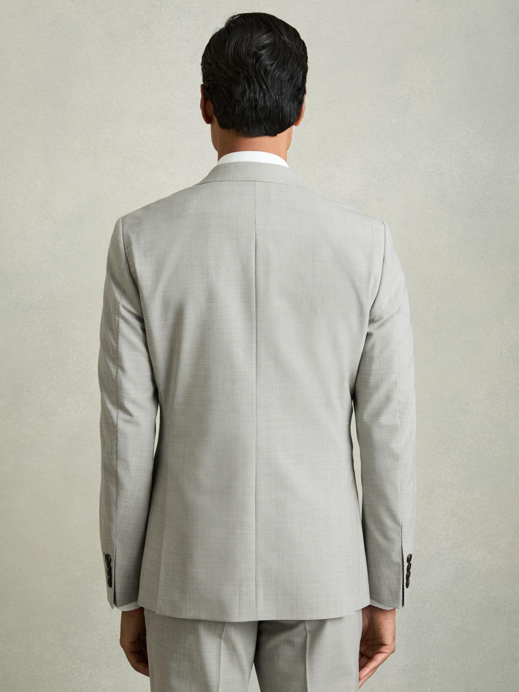 Single-Breasted Check Suit Blazer Slim-Fit in Grey Product Image