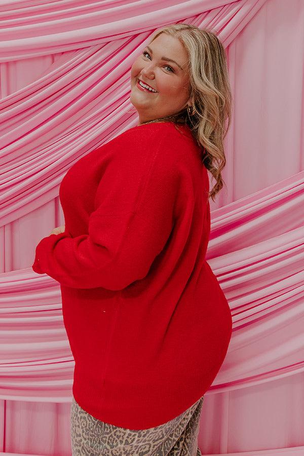 Coy Smile Knit Sweater Top Curves Product Image