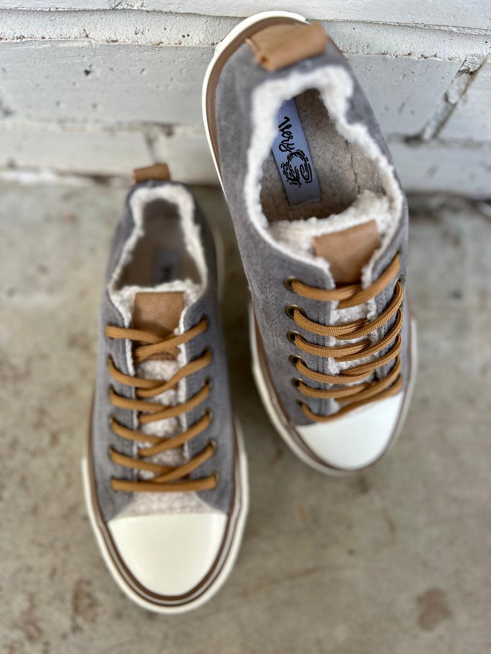 Grey Suede Cozy Sneakers* Product Image