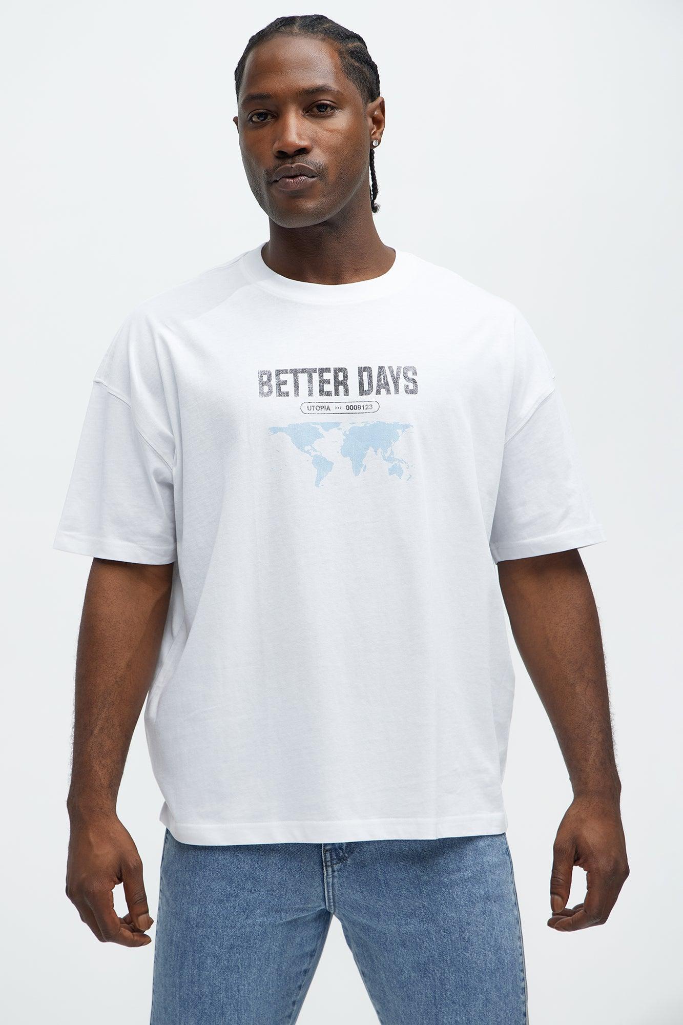 Better Days Ahead Oversized Short Sleeve Tee - White Product Image
