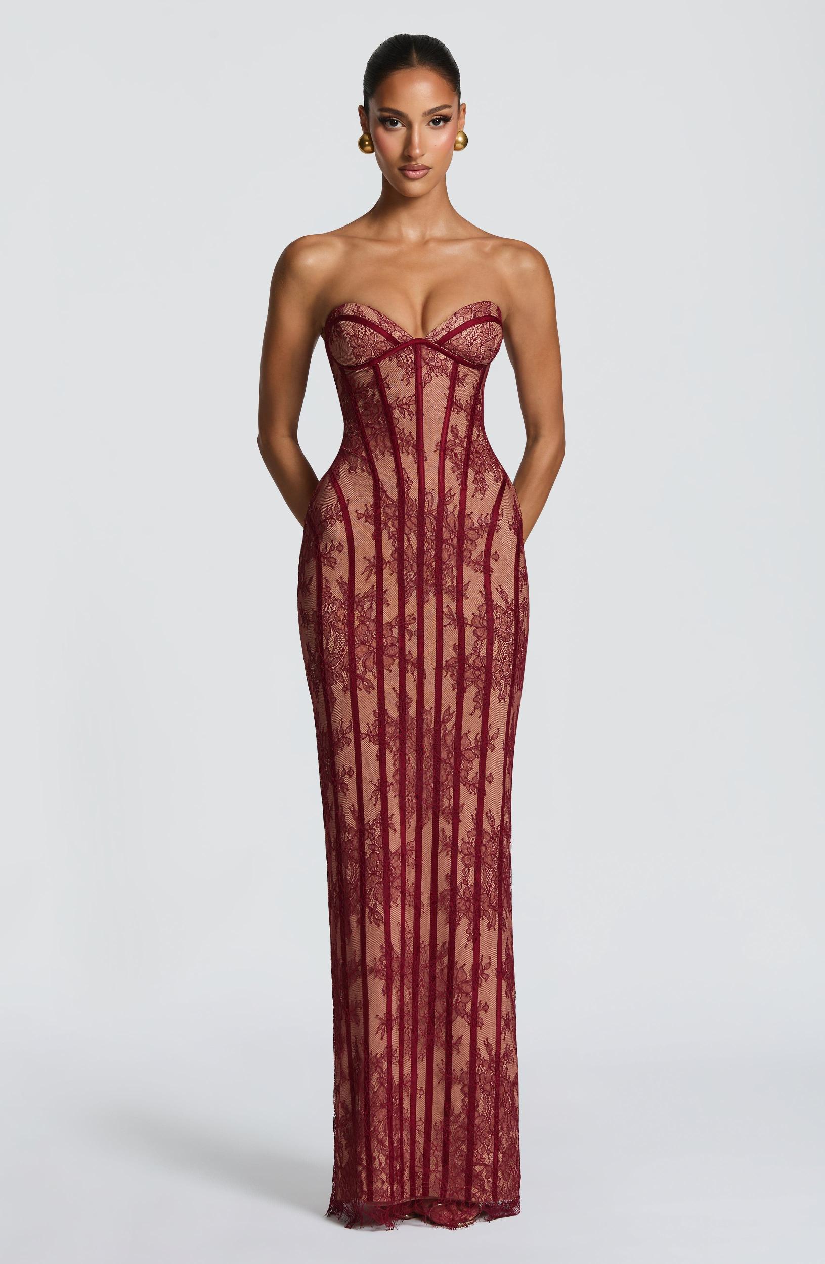 Sian Maxi Dress - Burgundy Product Image