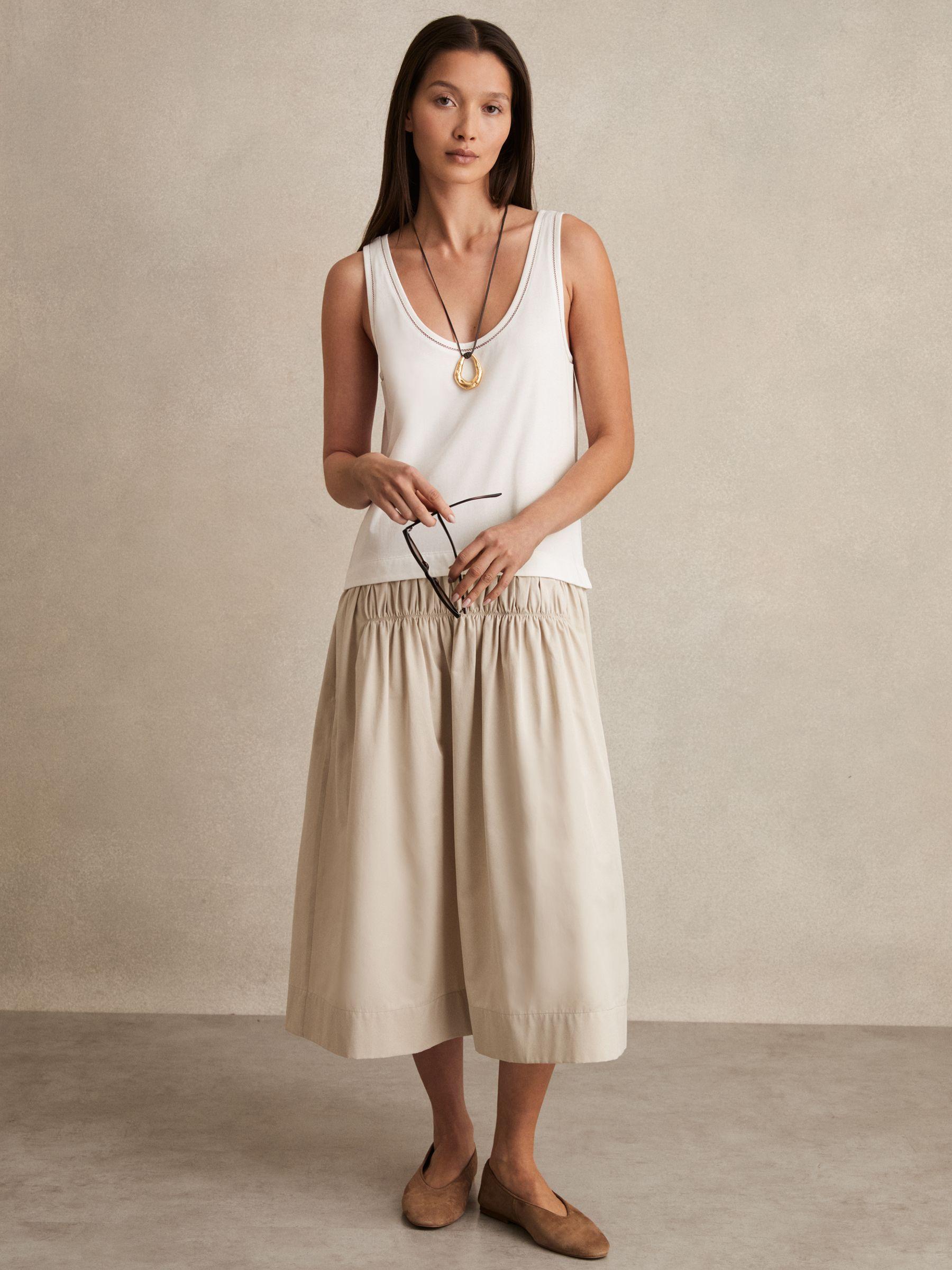 Layered Sleeveless Midi Dress in Ivory/Neutral Product Image