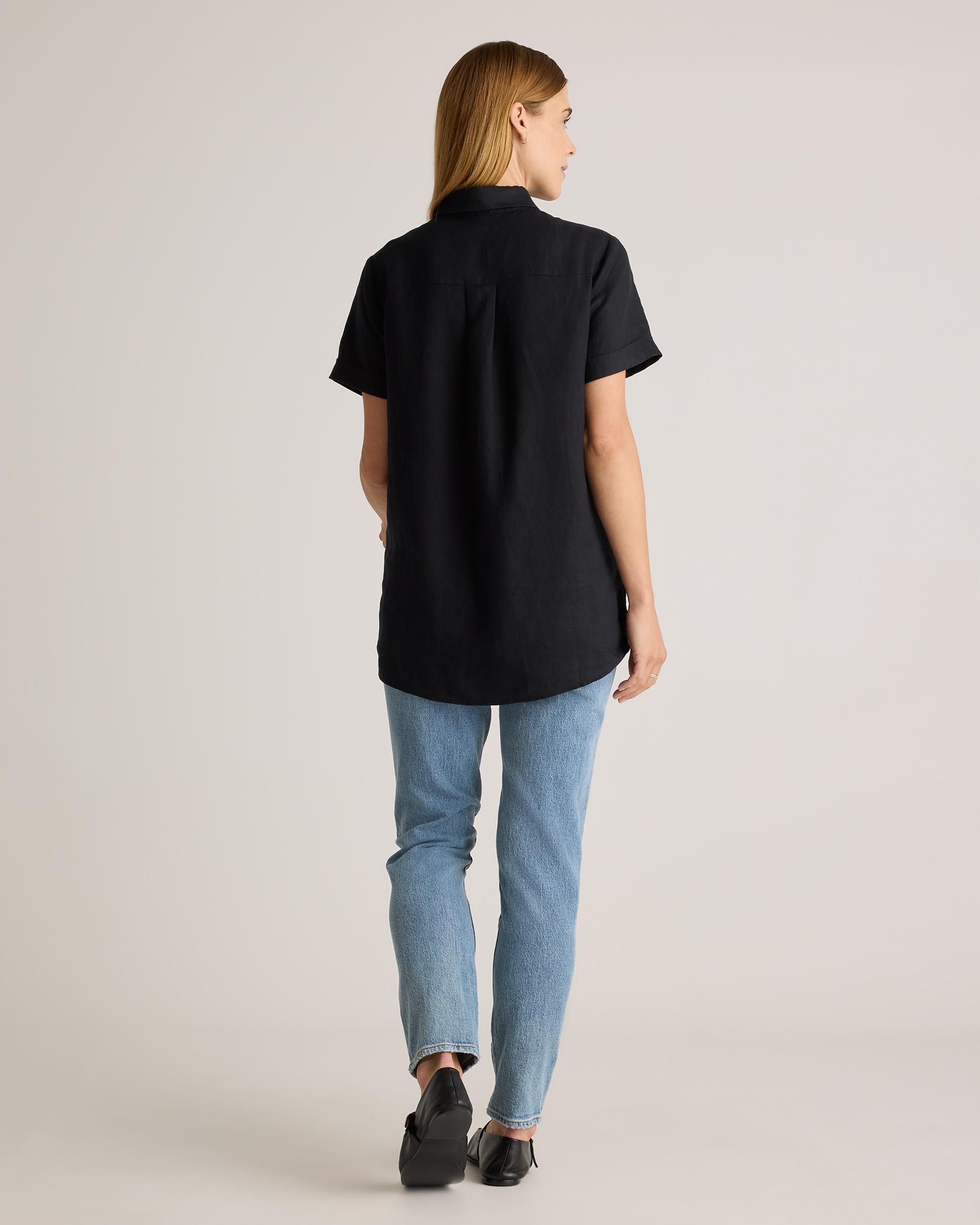 Quince | Women's 100% European Linen Maternity Camp Shirt Product Image