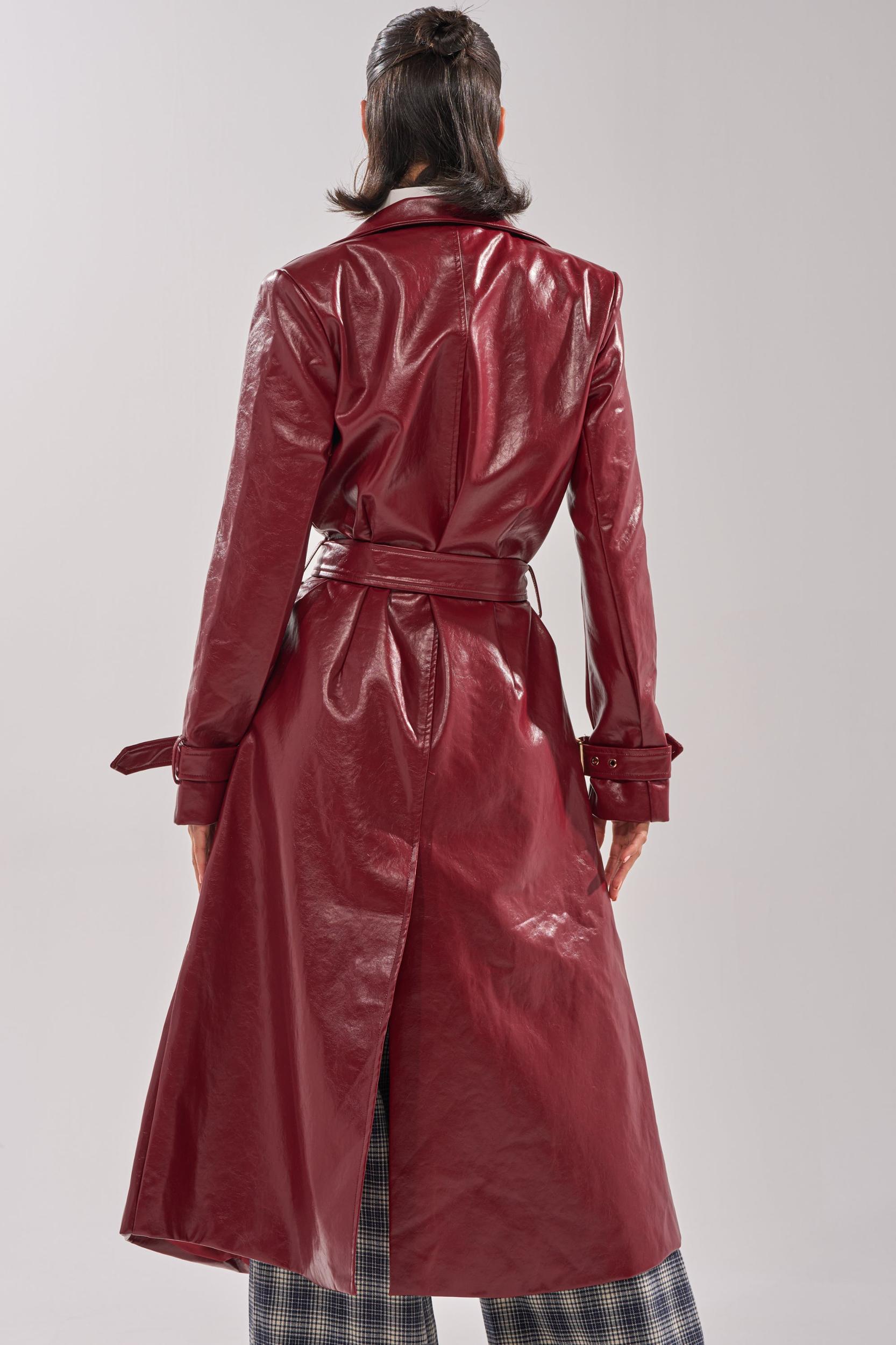LADY DANGER FAUX LEATHER TRENCH Product Image