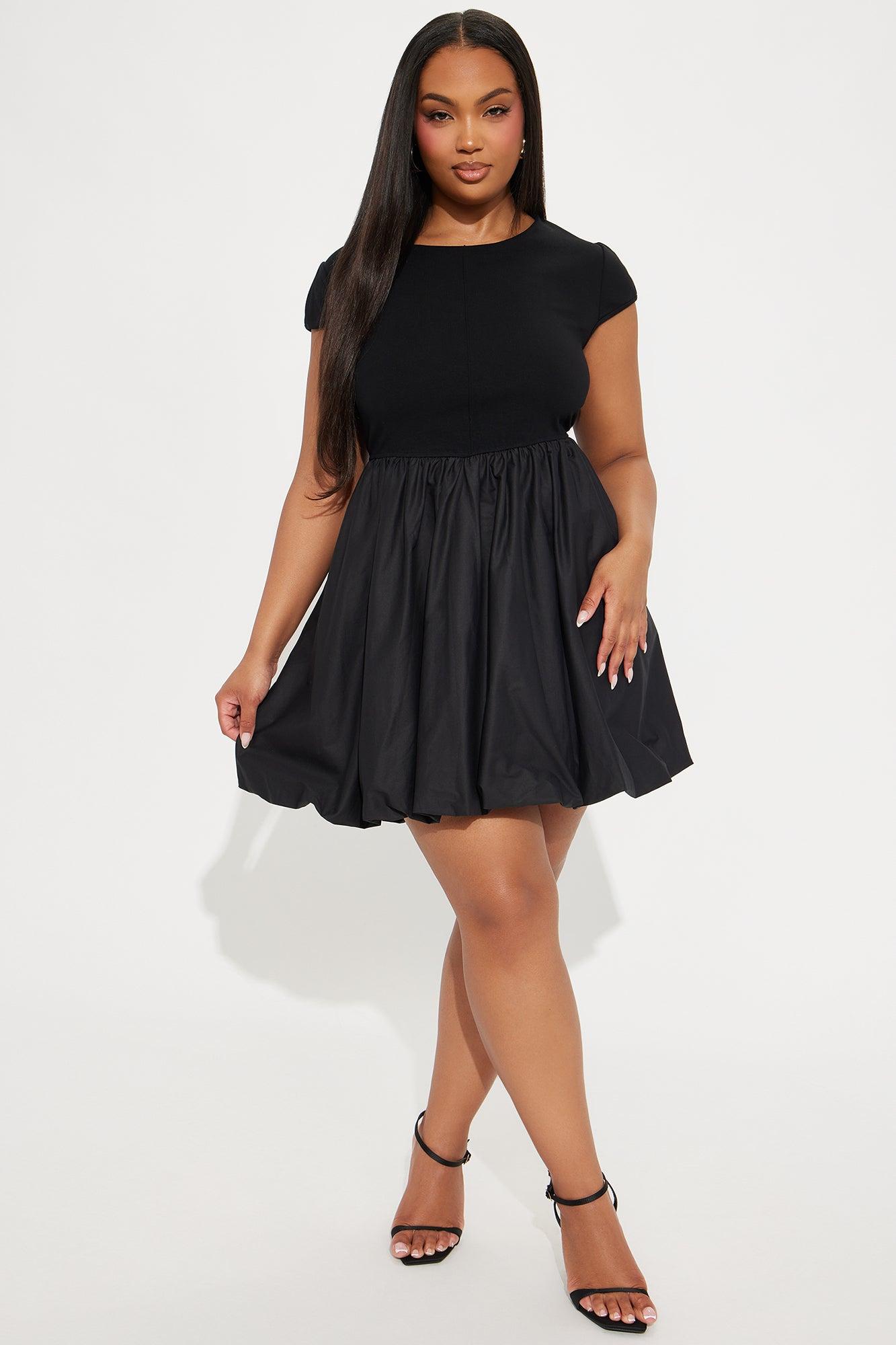 Angel Face Bubble Mini Dress - Black Product Image