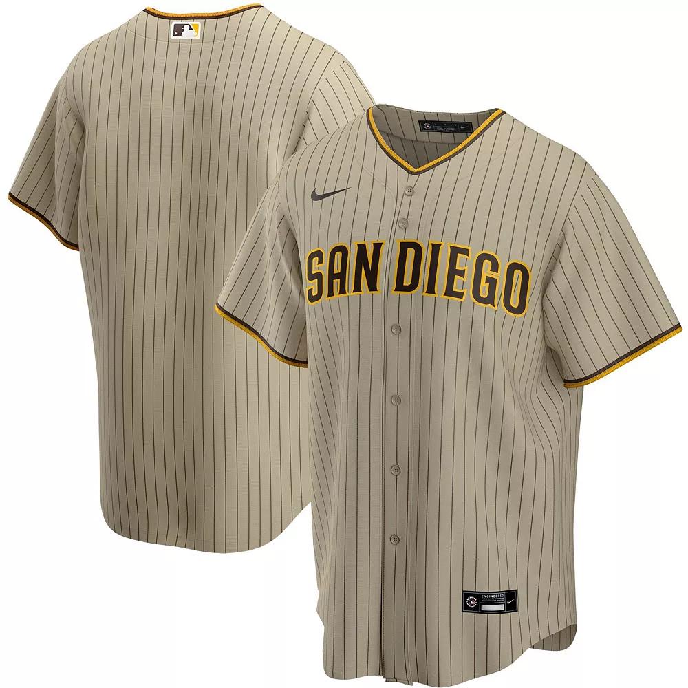 Men's Nike Tan San Diego Padres Alternate Replica Team Jersey, Size: 2XL Product Image