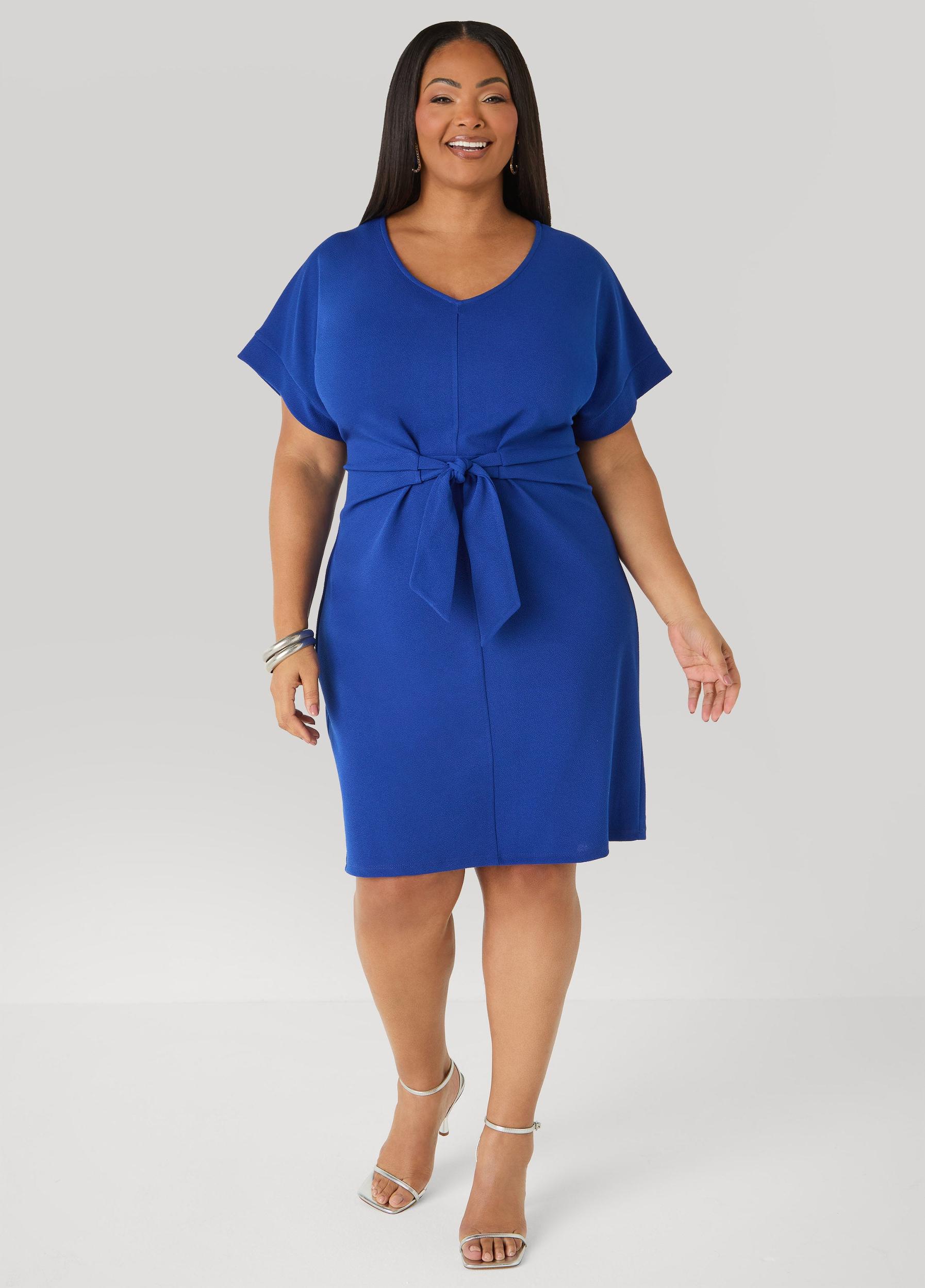Textured Tie Front Dress Product Image