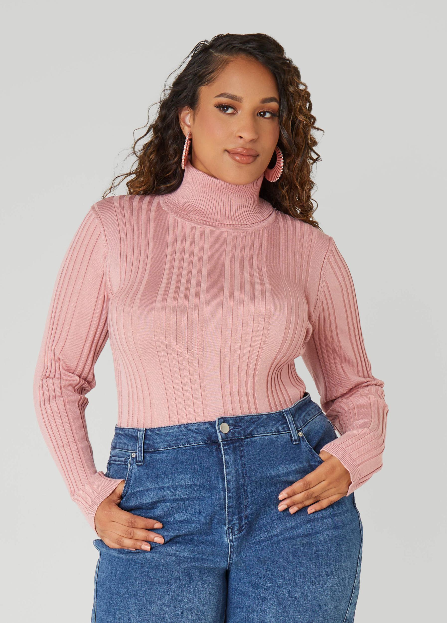 Ribbed Knit Turtleneck Sweater Product Image
