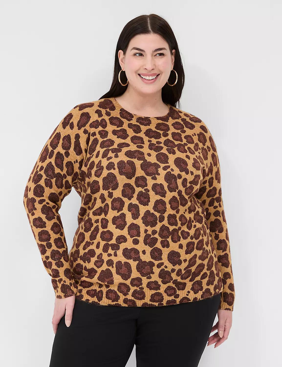 Crew-Neck Animal Printed Sweater Product Image