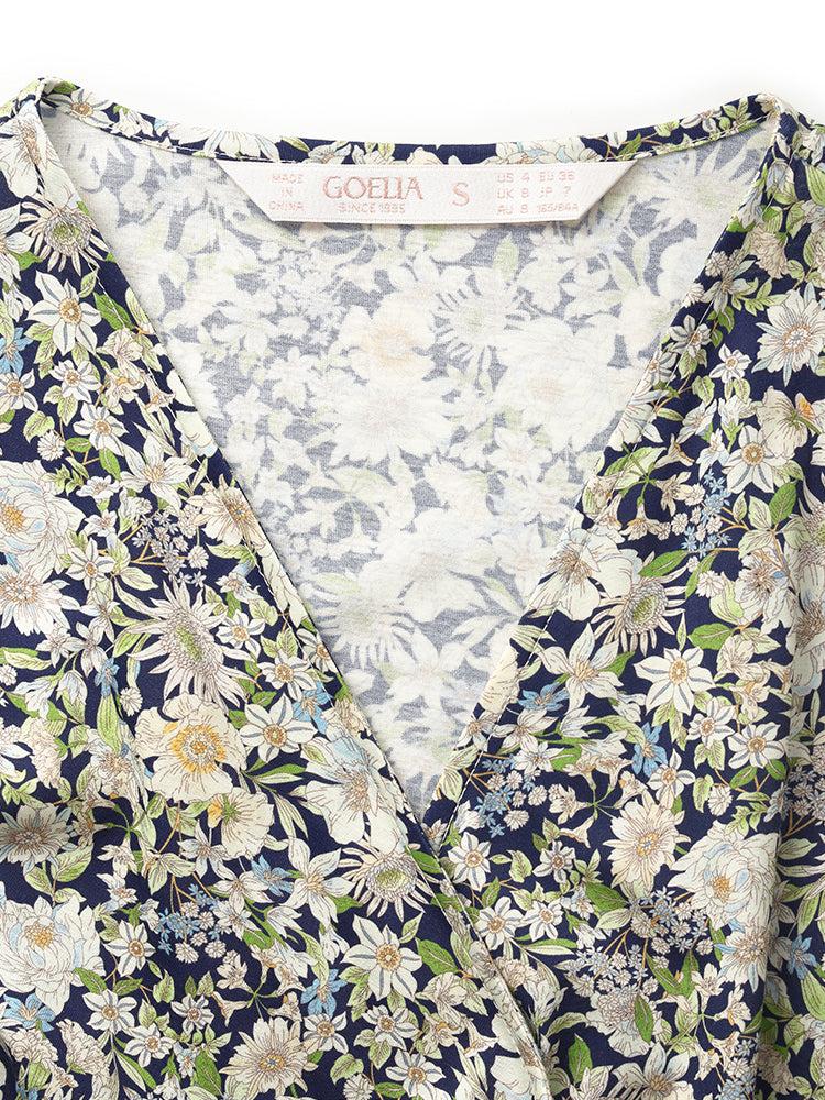 Floral Print Waist Twist Women Midi Dress Product Image