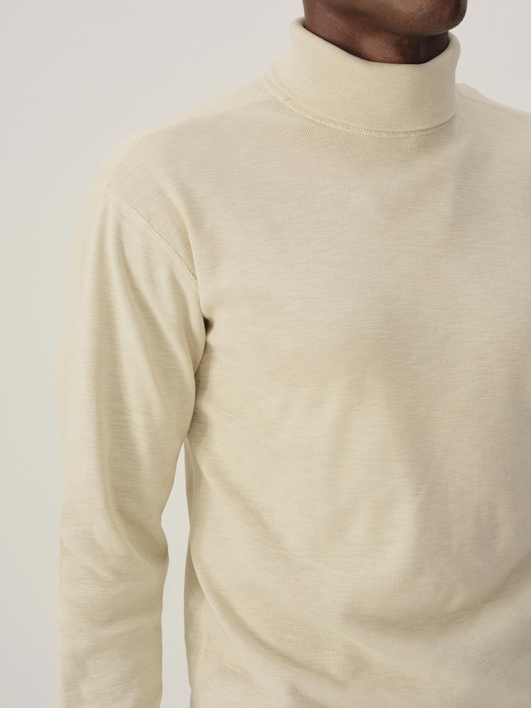 Worn White Sidewinder Rib Turtleneck Product Image