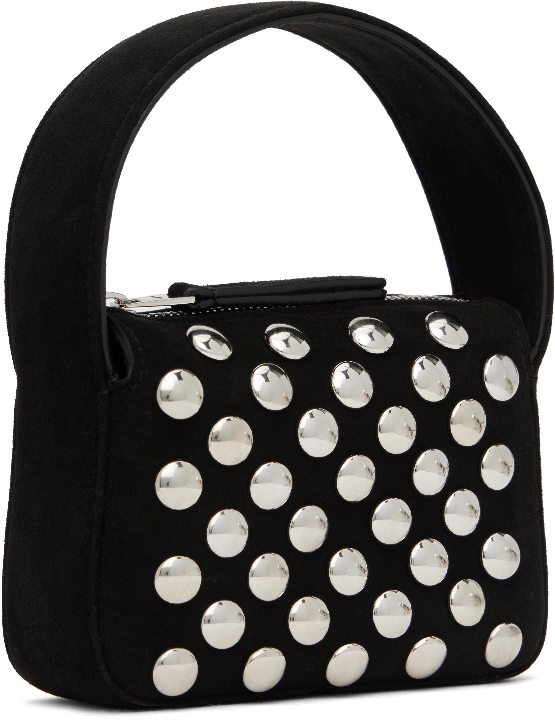 KHAITE Elena Small Studded Textured-leather Shoulder Bag In Black Product Image