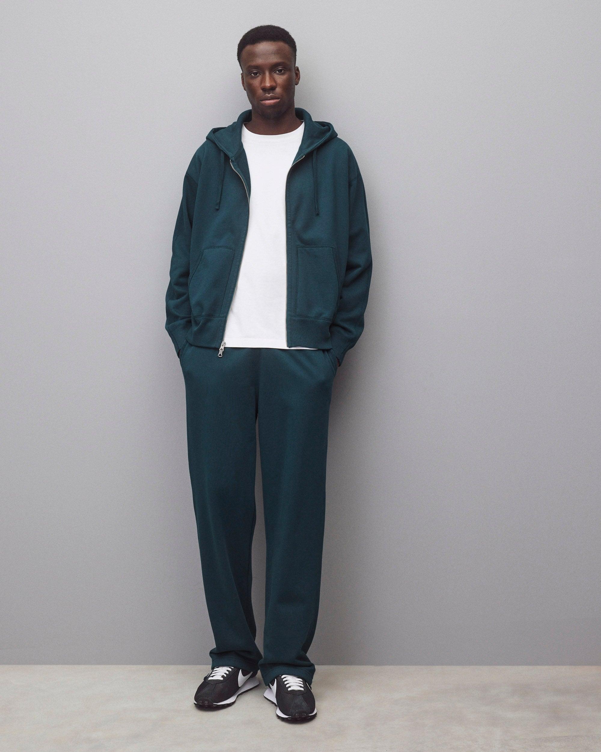 Midweight Terry Relaxed Zip Hoodie Male Product Image