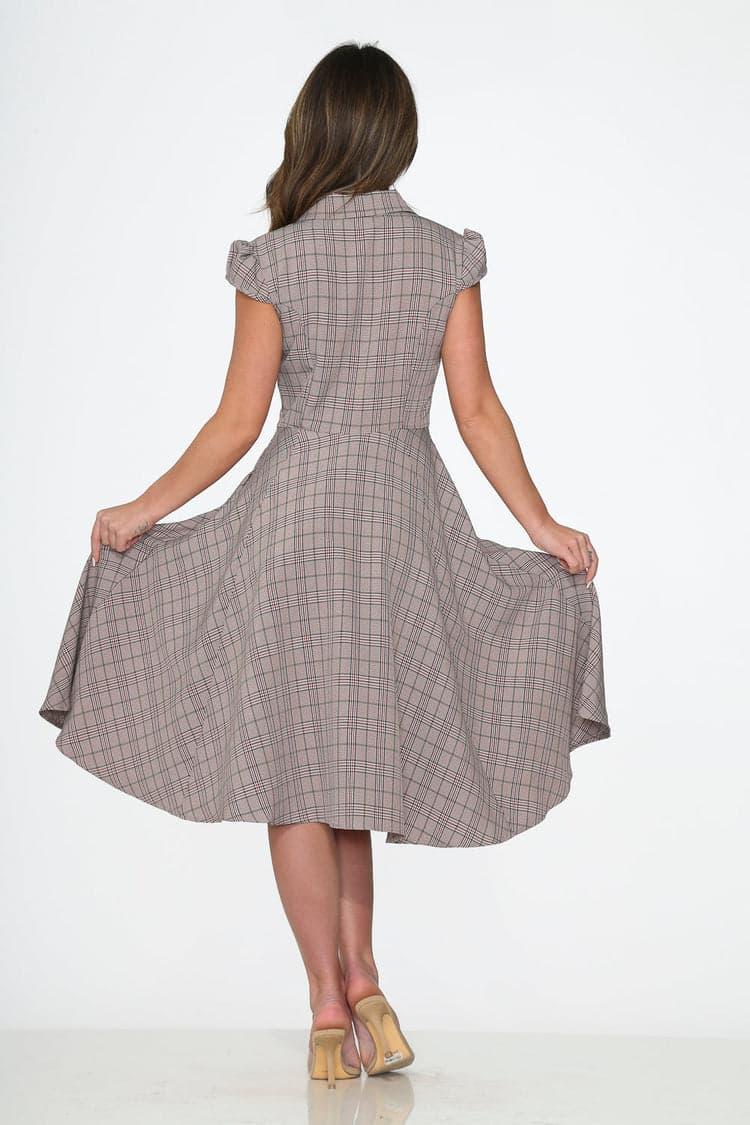 Brown Plaid Swing Dress Product Image