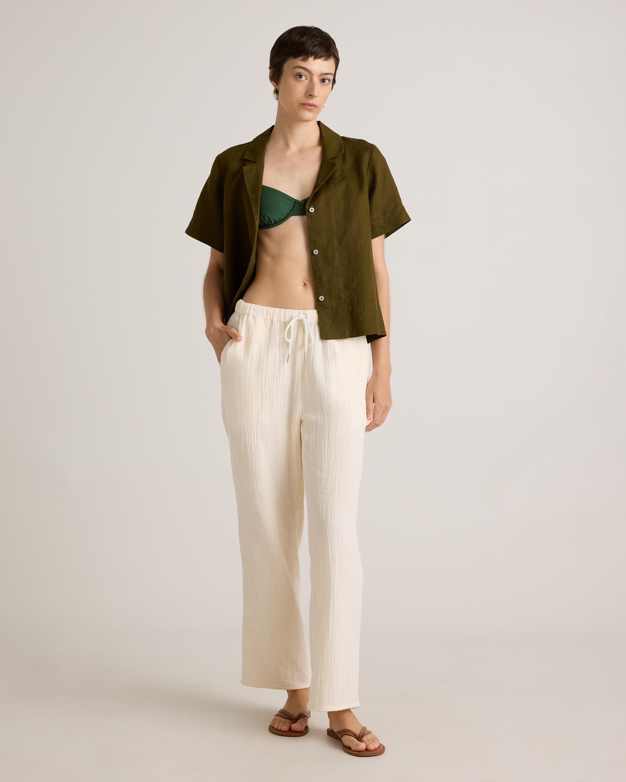 Quince | Women's Gauze Straight Leg Pants Organic Cotton Product Image