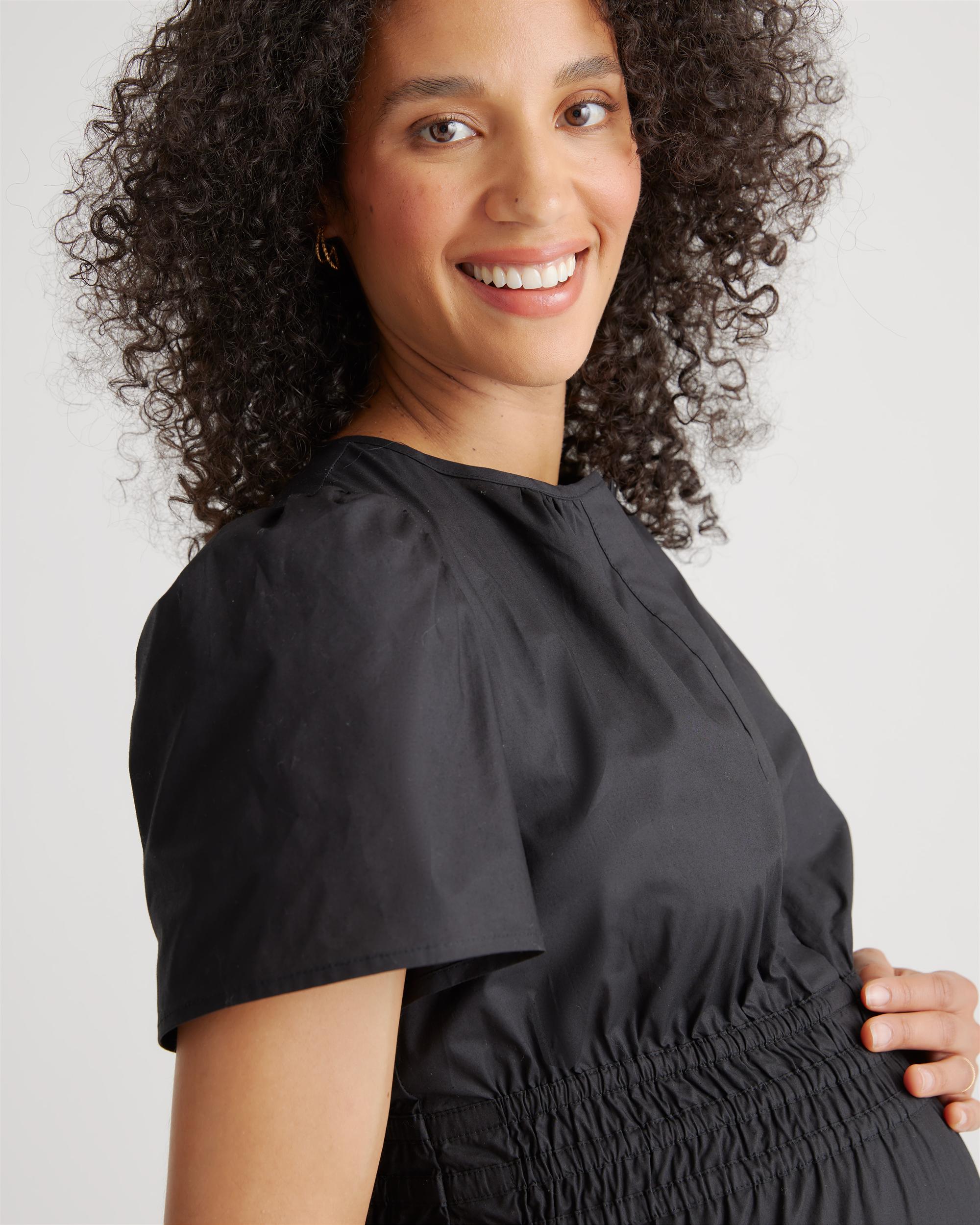 Quince | Women's Poplin Maternity Tiered Maxi Dress Organic Cotton Product Image