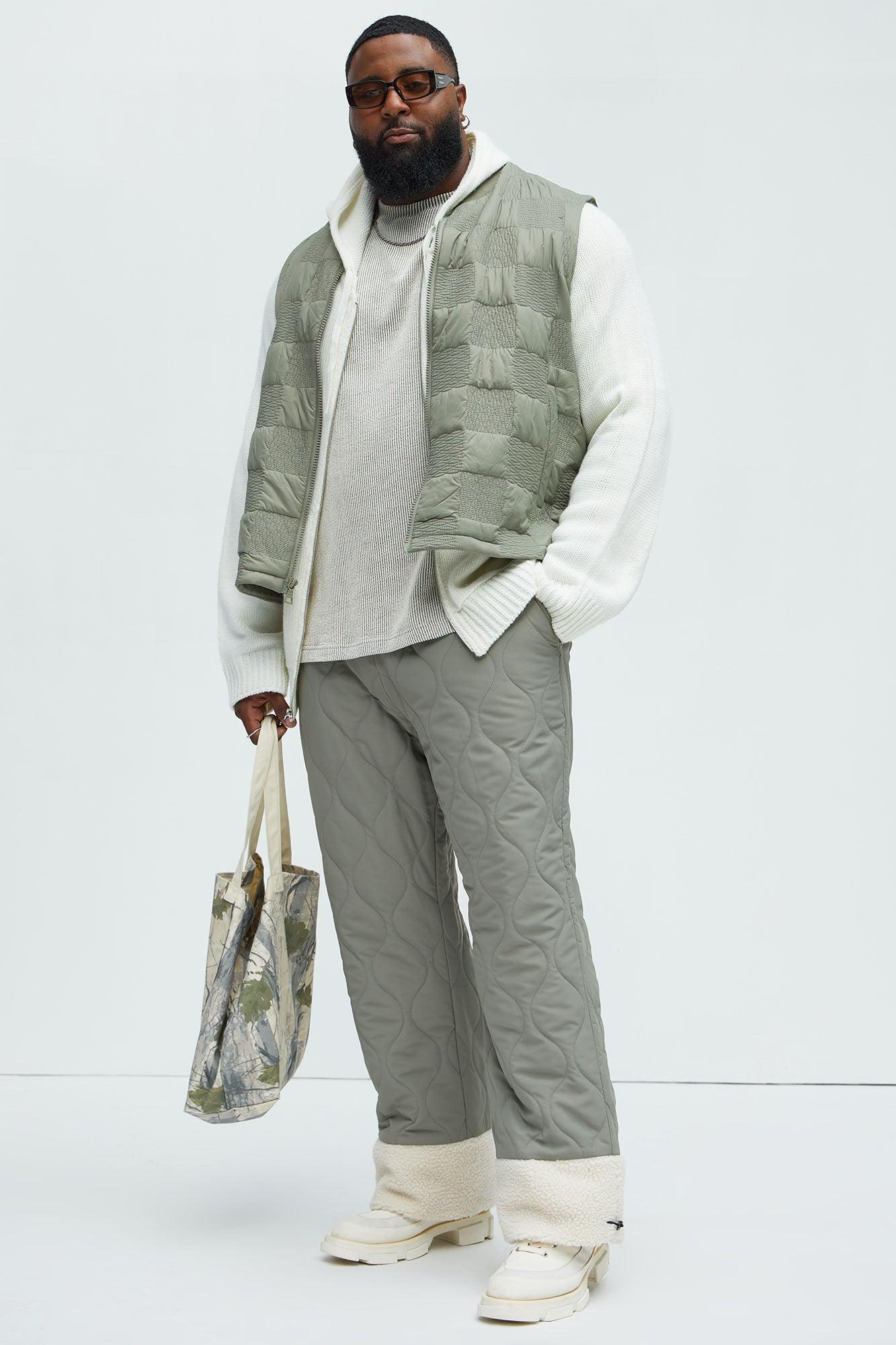 Shreddin' Slopes Straight Quilted Pants - Grey Product Image