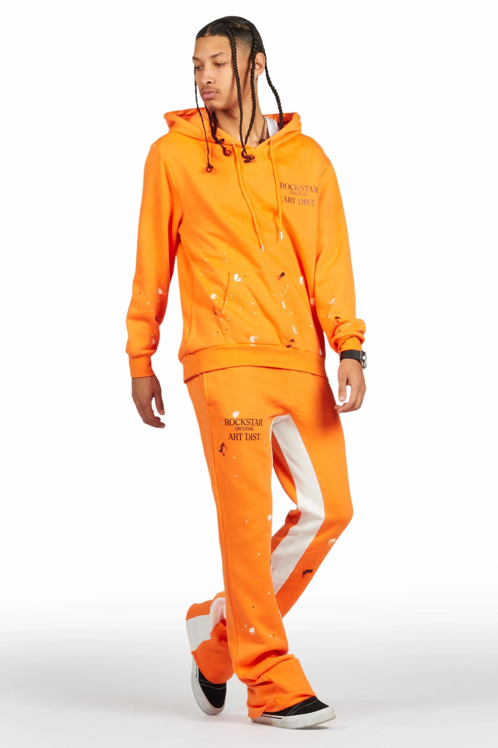 Jaco Orange Hoodie Baggy Fit Pant Track Set Male Product Image