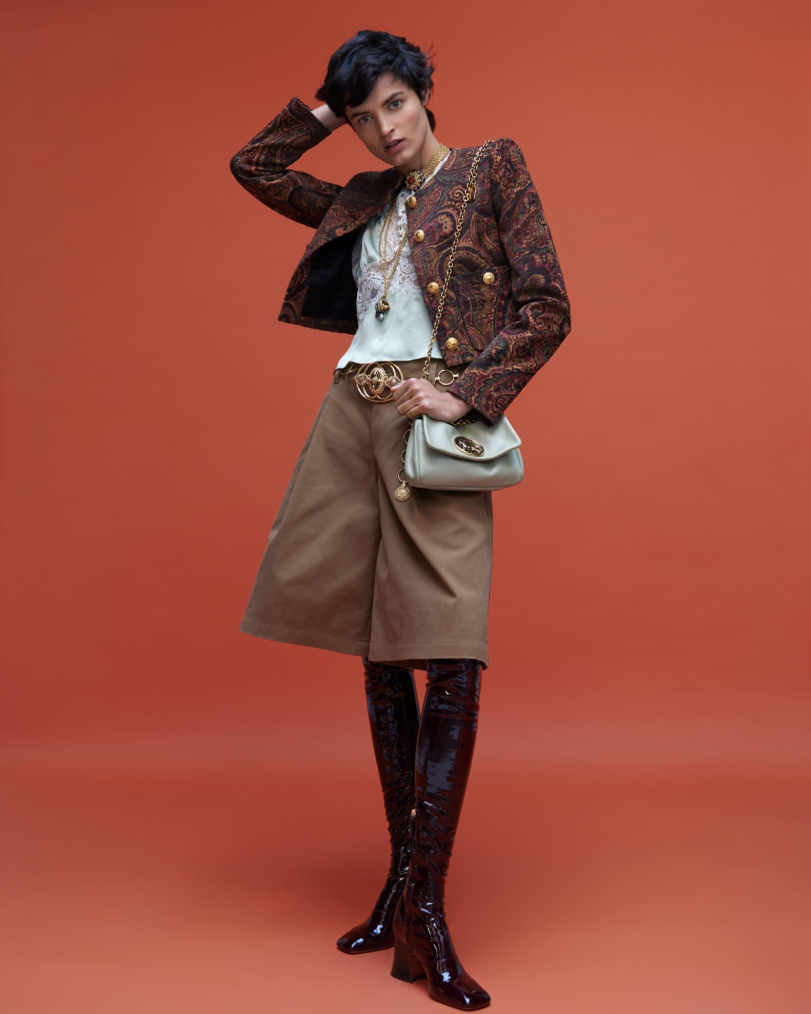 Pleated Wide-Leg Cotton Culottes Product Image