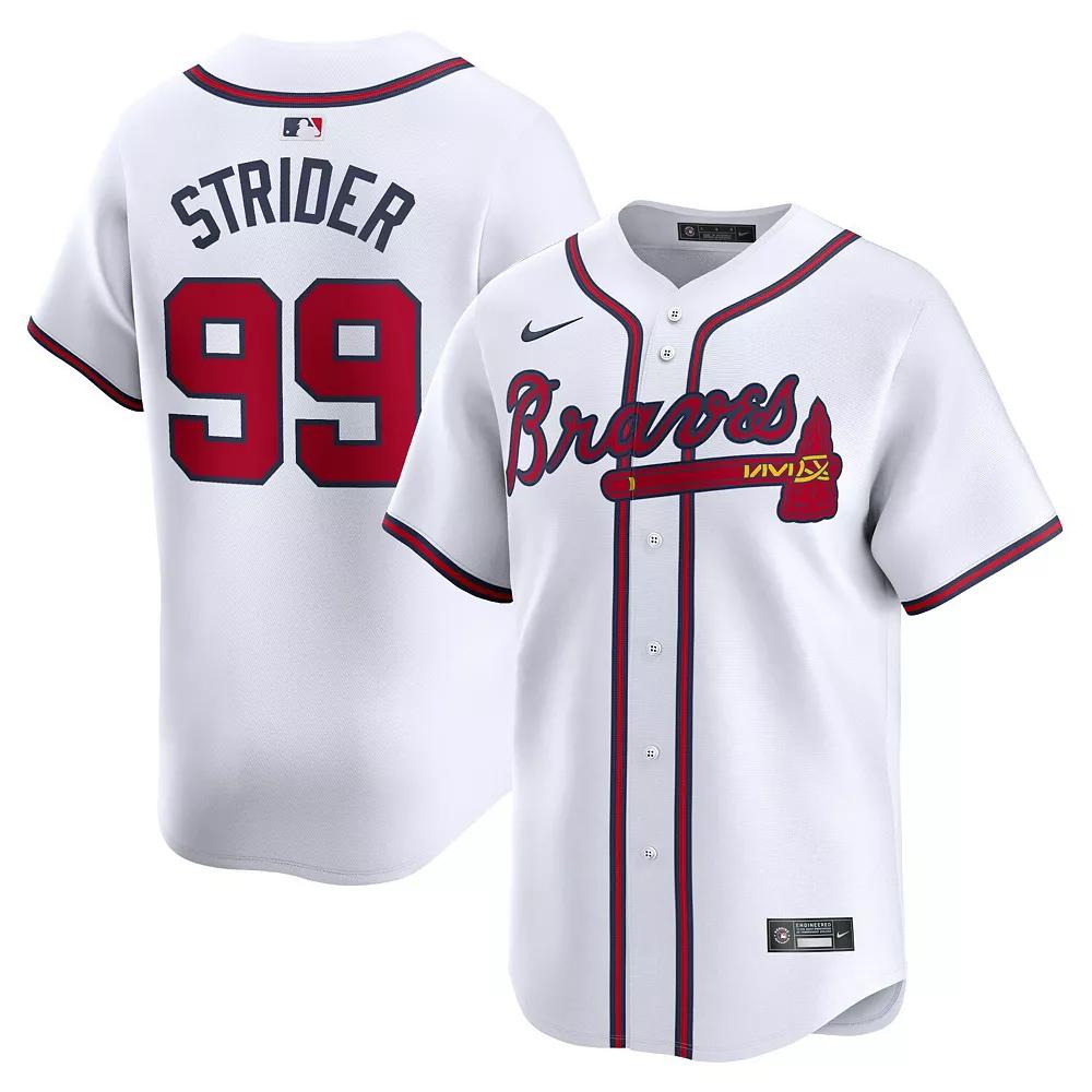 Men's Nike Spencer Strider White Atlanta Braves Home Limited Player Jersey,  Product Image
