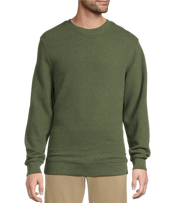 Roundtree & Yorke Long Sleeve Solid Textured Crew Pullover Product Image
