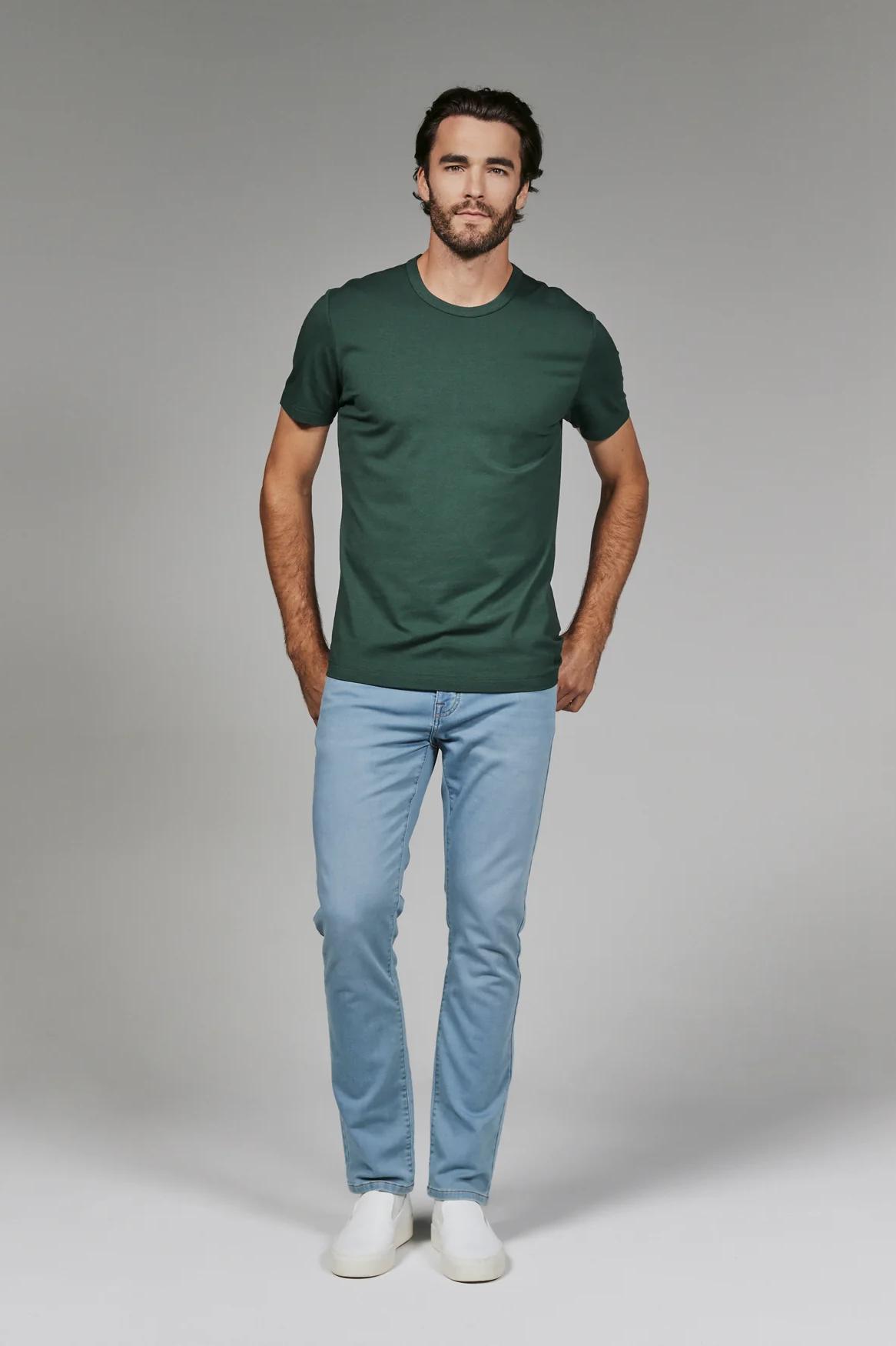 Modal Crew Neck Tee - Basil Product Image