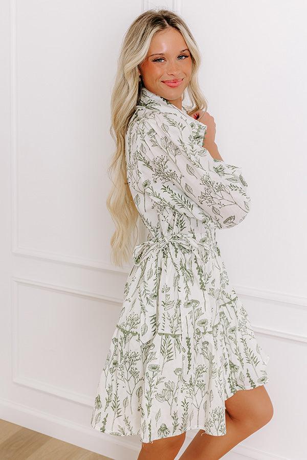 Memory Lane Floral Mini Dress in Sage Product Image