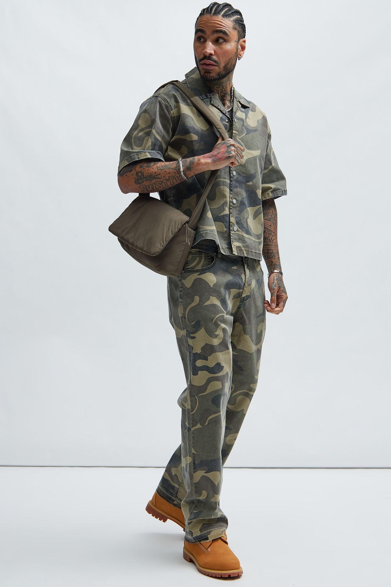 Won't Do Camo Straight Pants - Camouflage Product Image